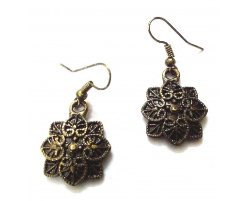 Antique Gold Earring Jhumki Contemporary Fashion Jewelry Hook Drop Dangle EA227